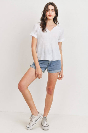 Raw Edge V-neck